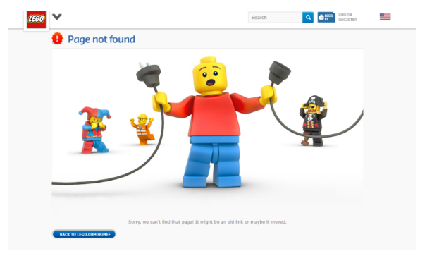 乐高——友好“找不到网页”错误页面示例